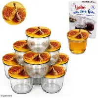 MamboCat 25er Set Sturzglas 230ml To 82 Einmachglas Carino Honigwabe Deckel Rezeptheft