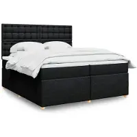 vidaXL Boxspringbett mit Matratze Schwarz 200x200 cm Stoff