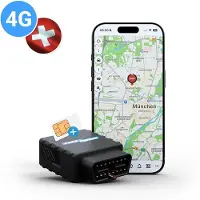 Yukatrack IoT-AIO-GPS-OBD2-4G-Fahrzeugortungsgerät mit SIM-Karte + Daten-Flatrate
