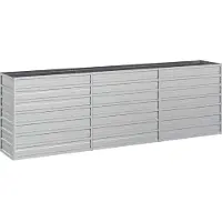 vidaXL Garten-Hochbeet 240x40x77 cm Verzinkter Stahl Silbern