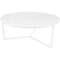 FineBuy Design Couchtisch 80 cm Rund Weiß Matt lackiert Moderner Wohnzimmertisch MDF Holz Lounge Sofa Tisch Metall Gestell