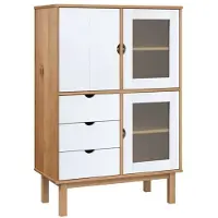 Helloshop26 - Buffet Sideboard Kommode Kleiderschrank Aufbewahrungsmöbel Organizer für Küche Wohnzimmer Lounge hoch 85 x 43 x 125 02_0035151