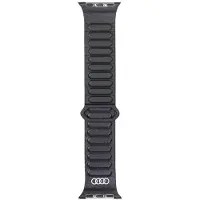 Audi Logo Genuine Leather Magnetic Ring Strap for Apple Watch 40 / 41 / 42 mm - Black
