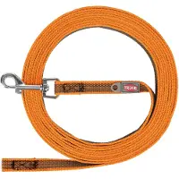Trixie Smycz tropiąca, dla psa, gumowana, S–M: 10 m/15 mm, pomarańczowa