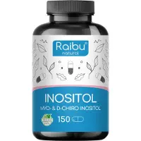 Raibu Myo-Inositol & D-Chiro-Inositol-Komplex, für die Hormontätigkeit, hergestellt in Deutschland - 150 St Kapseln