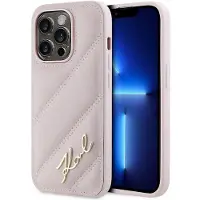 Karl Lagerfeld KLHCP14XPQDSMGP iPhone 14 Pro Max 6.7" różowy/pink hardcase Diagonal Quilted Script