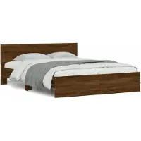 vidaXL Bettgestell mit Kopfteil Braun Eiche-Optik 140x190 cm
