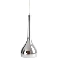 Näve Pendelleuchten - Pendelleuchte "VASO" D: ca. 16cm / chrom, Hängelampe im Retro Style, aus Metall und Glas in anthrazit, 143 cm hoch, Ø 16 cm, E27-Fassung
