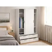 Dmora 2-türiger Kleiderschrank - Schlafzimmer Weiß 60,25x200h cm