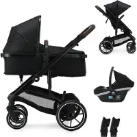 Deryan Noa Kinderwagen 3-in-1 - Kinderwagen mit Babyschale - Schwarz