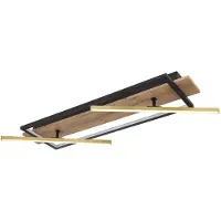 Globo Lighting LED Deckenleuchte, Holz, Messing, schwenkbar, 3 Stufen
