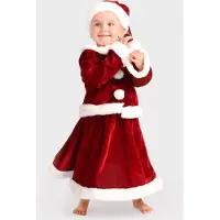 Den Goda Fen Weihnachtswichtelkostüm mit Rock und Wichtelmütze 110-116 cm, Rot, 98-104