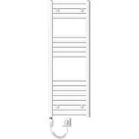 LuxeBath Badheizkörper Elektrisch mit Heizstab 900W 400x1200 mm Weiß gebogen mit Seitenanschluss