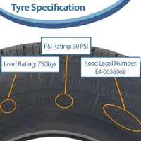 Parnells 195/50R13C Anhängerreifen, Hochgeschwindigkeitsreifen, straßenzugelassen, 900kg pro Stück - WR068 Reifen -