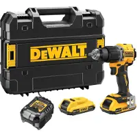 DeWalt 18V Akku-Schlagbohrschrauber bürstenlos mit 2 x Akkus (18 Volt / 2 Ah) und System-Schnellladegerät