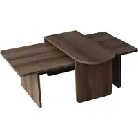 CALICOSY - Couchtische 2er?Set asymmetrische Tischplatten L105 cm - LIVIA