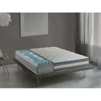Talamo Italia Quadratische und halbe Matratze Dabbo, Herausnehmbare Matratze aus Memory Foam und Gel Waterfoam, 100% Italy, Anti-Milbe und hypoallergen, Cm 120x200h27