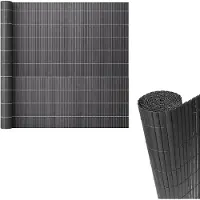 Casa.pro PVC Sichtschutzmatte ’Cefalu’ mit Kabelbinder 90 x 500 cm Lamellenbreite 16mm Anthrazit