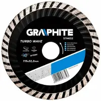 Graphite Diamanttrennscheibe 115 x 22,2 mm, Turbo Wave, 57H632