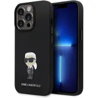 Karl Lagerfeld KLHCP15LSMHKNPK iPhone 15 Pro 6.1" czarny/black Silicone Ikonik Metal Pin