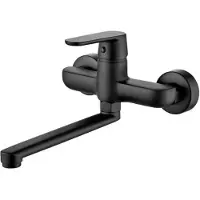 Kuchinox Dima Wand-Waschtisch-/Spültischarmatur, schwarz
