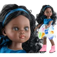 Paola Reina Modepuppe Marga 32 cm - Puppe mit schwarzen Haaren und Kleid