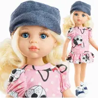 Paola Reina Puppe Amigas Claudia Denim-Mütze 32 cm Spielzeugpuppe