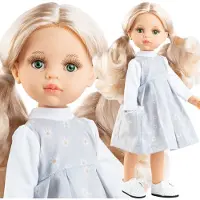 Paola Reina Spanische Puppe, 32 cm, Rosa, mit Karamell-Duft, dichtem Haar, Kleid & Schuhen