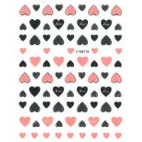 Allepaznokcie Nailart Sticker, dünn, selbstklebend, nude Herzen, Z-D4214