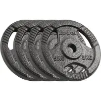 Rebel Gewichtssatz aus Gusseisen, 4 x 5 kg, 20 kg Loch, 31 mm Platte mit Griffen,