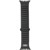Audi Logo Synthetic Leather Magnetic Ring Strap for Apple Watch 40/41/42 mm - Black