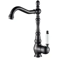 Laveo Design Spültischtischarmatur stehend mit L-Auslauf Schwarz