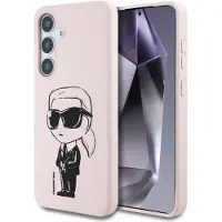 Karl Lagerfeld case passend für SAMSUNG S25 KLHMS25SPNYKGRTP (Magnetic Silicone Graffiti Ikonik) pink