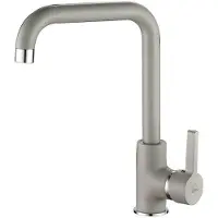 Laveo Design Spültischtischarmatur stehend mit L-Auslauf Graugranit