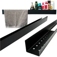 Zolta Wandmontiertes Duschregal, Metall, schwarz