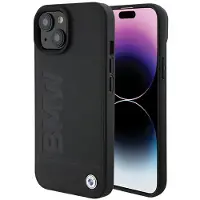 BMW BMHCP15SSLLBK iPhone 15 6.1" czarny/black Leather Hot Stamp