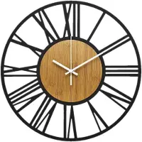 Nobo Kids 3D-Wanduhr aus Metall, hängend, Vintage-Stil, römisches Loft-Design, 80 cm, geräuschlos