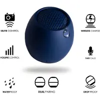 Boompods Zero Speaker, 3 cm, 3 W, Kabellos, Tragbarer Mono-Lautsprecher, Navy, Sphärisch