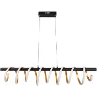 Näve Pendelleuchte - LED Pendelleuchte "BELLEZA" gold, Hängelampe im Design Style, ausMetall und Kunststoff in gold, 150 cm hoch, Maße 100 x 20 cm, Inkl. LED – dimmbar