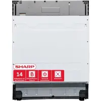 Sharp QW-NI25GI44BS-DE Einbaugeschirrspüler vollintegrierbar, 14 Maßgedecke, 60cm, AutoDoor