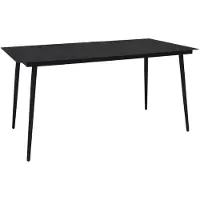 vidaXL Garten-Esstisch Schwarz 150x80x74 cm Stahl und Glas