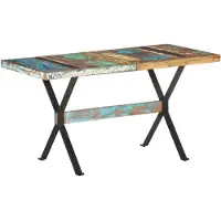 vidaXL Esstisch 140x70x76 cm Altholz Massiv