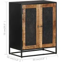 vidaXL Sideboard 60x35x75 cm Raues Mangoholz