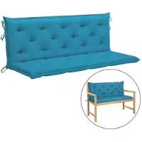 vidaXL Gartenbank-Auflage Hellblau 150x(50+50)x7 cm Oxford-Gewebe