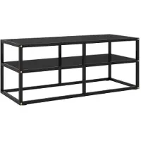 vidaXL TV-Schrank Schwarz mit Schwarzem Hartglas 100x40x40 cm