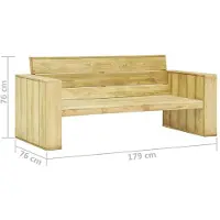 vidaXL Gartenbank 179 cm Imprägniertes Kiefernholz