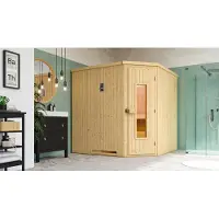 Weka Elementsauna VARBERG Gr. 3 Sparset 7,5 kW BioS inkl. digitaler Steuerung, Massivholztür x B x T x H x 194 x 194 x 199
