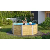 Weka Massivholzpool 593, inkl. Leiter B x T x H 310 x 310 x 116