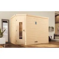 Weka Premium Massivholz-Sauna TURKU Gr. 3 Sparset 7,5 kW OS inkl. digitaler Steuerung, Massivholztür x B x T x H x 245 x 195 x 205