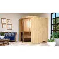 Weka Elementsauna VARBERG Gr. 2 Sparset 7,5 kW BioS inkl. digitaler Steuerung, Glastür und Fenster x B x T x H x 194 x 177 x 199